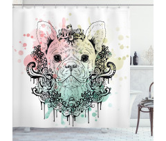 French Bulldog Flowers Shower Curtain