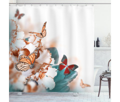 Colorful Butterflies Fly Shower Curtain