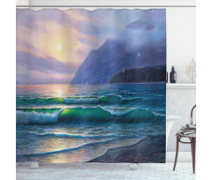 Ocean Morning Mountain Shower Curtain