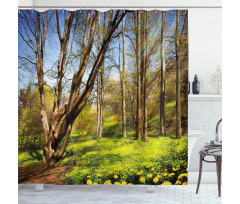 Spring Forest Flowers Shower Curtain