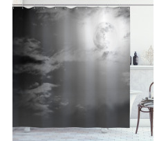 Full Moon and Clouds Shower Curtain