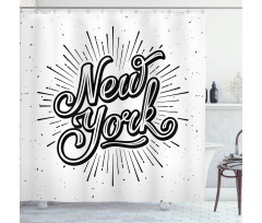 New York Typography Shower Curtain