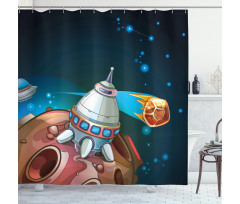Spacecraft Planet Space Shower Curtain