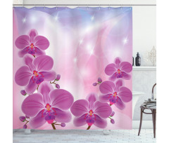 Exotic Orchid Flowers Shower Curtain