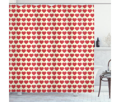 Vibrant Red Hearts Shower Curtain
