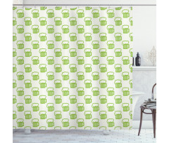 Foamy Beer Glasses Shower Curtain