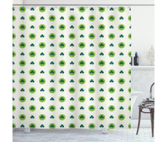 Clovers Green Dots Irish Shower Curtain