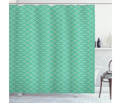 Wavy Horizontal Lines Shower Curtain