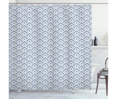 Diagonal Nested Squares Shower Curtain