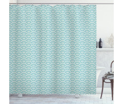 Curvy Lines Bubbles Sea Shower Curtain