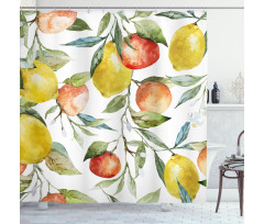 Orange Clementine Tree Shower Curtain