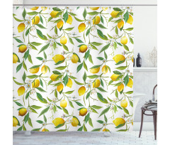 Lemon Woody Romantic Shower Curtain
