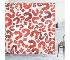 Question Marks Pattern Shower Curtain