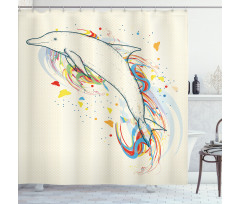 Fish Rainbow Color Shower Curtain