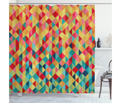 Triangles Fractal Aztec Shower Curtain