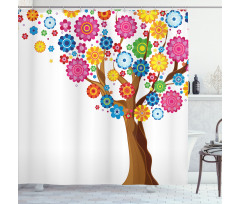 Tree Vibrant Blooms Shower Curtain