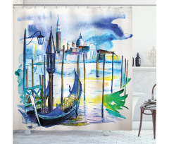 Boat in Venice Italy Shower Curtain