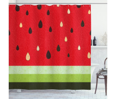 Watermelon Macro Fruit Shower Curtain