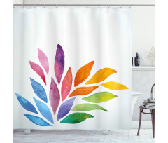 Rainbow Colored Flower Shower Curtain