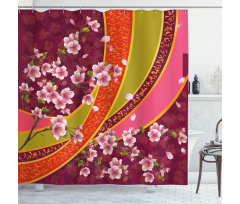 Sakura Blossom Japanese Shower Curtain