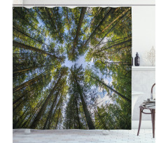 Jungle Moss Forest Trees Shower Curtain
