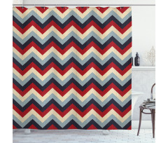 Retro Abstract Stripes Shower Curtain
