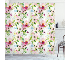 Spring Flowers Pastel Shower Curtain