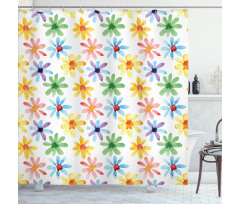 Watercolor Flowers Art Shower Curtain