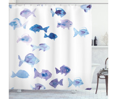 Watercolor Fishes Shower Curtain