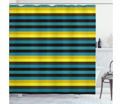 Striped Geometric Pattern Shower Curtain