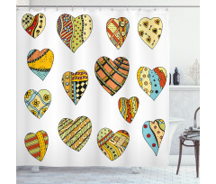 Heart Shapes Pattern Shower Curtain