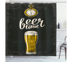 Beer Time and Old Watch Shower Curtain