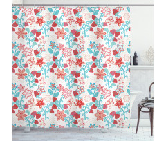 Flowers Berries Shower Curtain