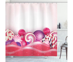 Rainbow Swirl Lollipop Shower Curtain