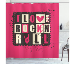 Vintage Letters Grungy Shower Curtain