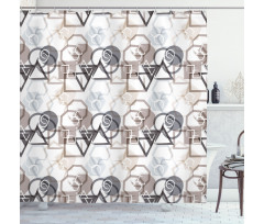Triangles Squares Plygons Shower Curtain