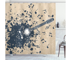 Acoustic Guitar Notes Shower Curtain