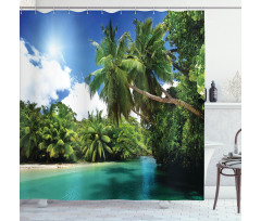 Mahe Island Lake Palms Shower Curtain