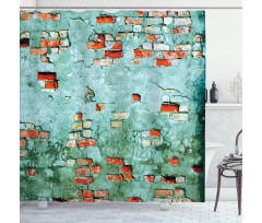 Brick Wall Old Wrecked Shower Curtain