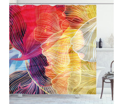 Abstract Colorful Natural Shower Curtain