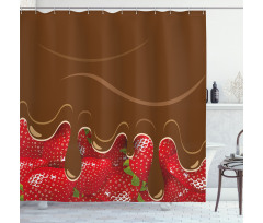 Strawberries Chocolate Shower Curtain