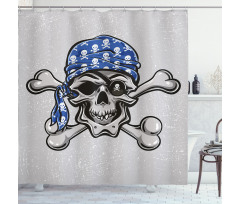 Pirate Evil Head Bones Shower Curtain