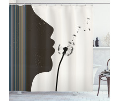 Woman and Dandelion Shower Curtain
