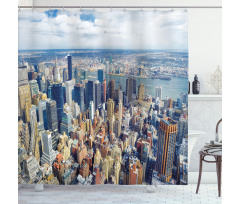 Manhattan USA Aerial View Shower Curtain