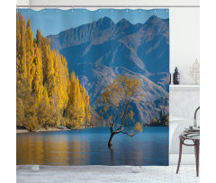 Sunken Tree Lake Rural Shower Curtain