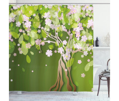 Blossoming Petals Florets Shower Curtain