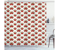 Oriental Scallop Art Shower Curtain