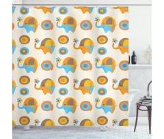 Elephant Butterfly Shower Curtain