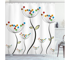 Dandelion Stems Buds Shower Curtain