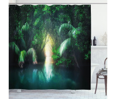 Mangrove Rainforest Lake Shower Curtain